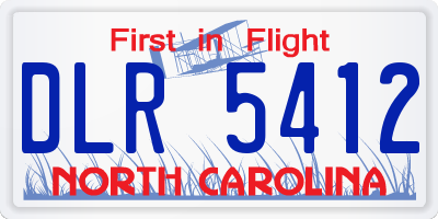 NC license plate DLR5412
