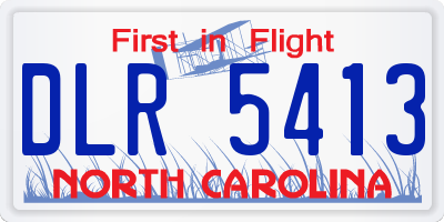NC license plate DLR5413