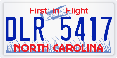 NC license plate DLR5417