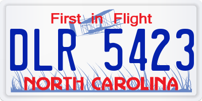 NC license plate DLR5423