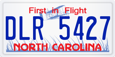 NC license plate DLR5427