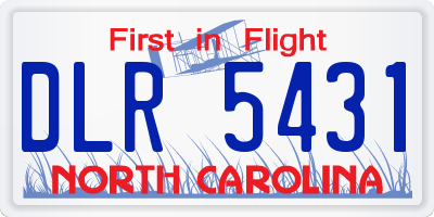 NC license plate DLR5431