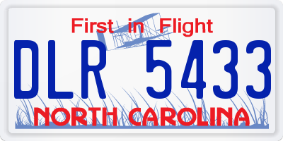 NC license plate DLR5433