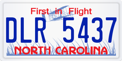 NC license plate DLR5437