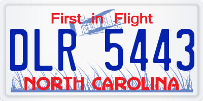 NC license plate DLR5443