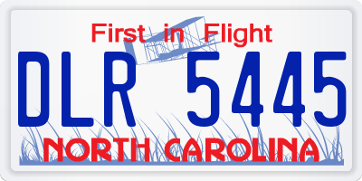 NC license plate DLR5445