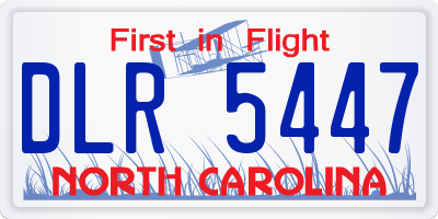 NC license plate DLR5447