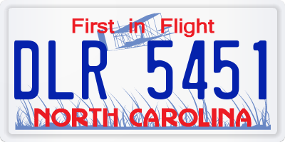 NC license plate DLR5451