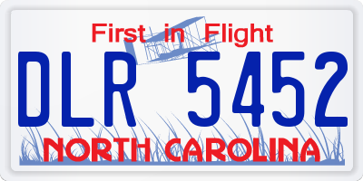 NC license plate DLR5452