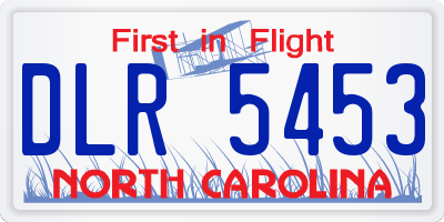 NC license plate DLR5453
