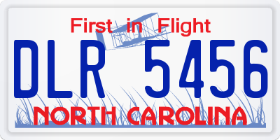 NC license plate DLR5456