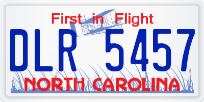 NC license plate DLR5457