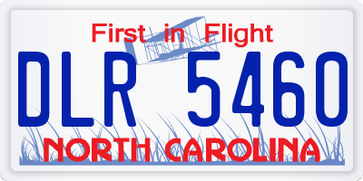 NC license plate DLR5460