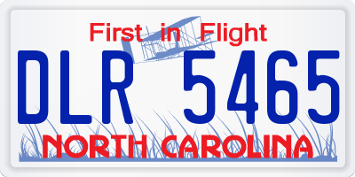 NC license plate DLR5465