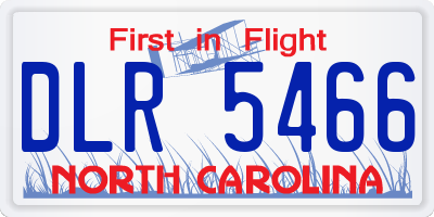 NC license plate DLR5466