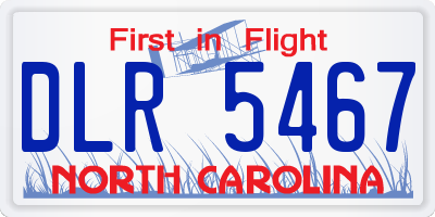 NC license plate DLR5467