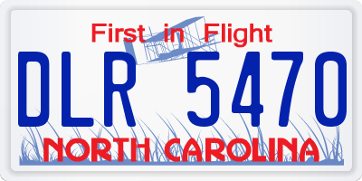 NC license plate DLR5470