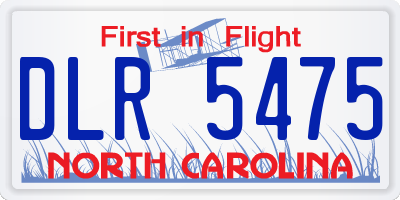 NC license plate DLR5475