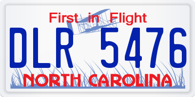 NC license plate DLR5476
