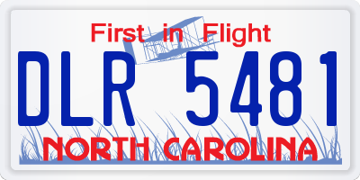 NC license plate DLR5481