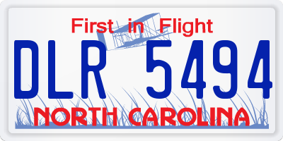 NC license plate DLR5494