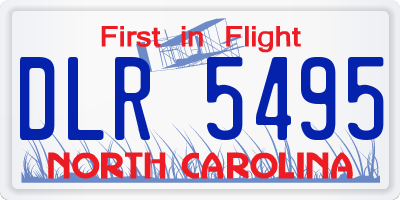 NC license plate DLR5495