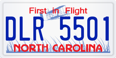 NC license plate DLR5501