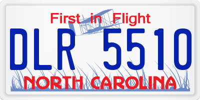 NC license plate DLR5510