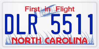 NC license plate DLR5511