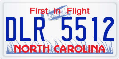 NC license plate DLR5512