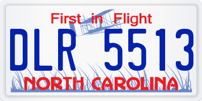 NC license plate DLR5513