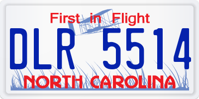 NC license plate DLR5514