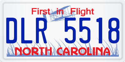 NC license plate DLR5518