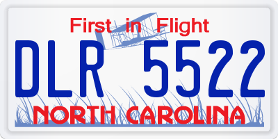 NC license plate DLR5522