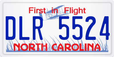 NC license plate DLR5524
