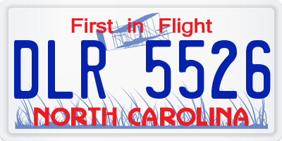 NC license plate DLR5526