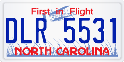 NC license plate DLR5531