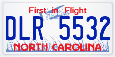 NC license plate DLR5532