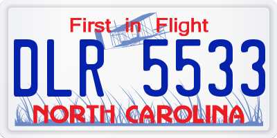 NC license plate DLR5533