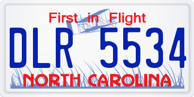 NC license plate DLR5534
