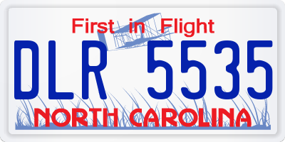 NC license plate DLR5535