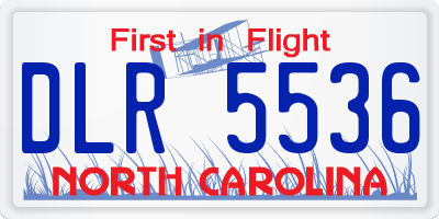 NC license plate DLR5536