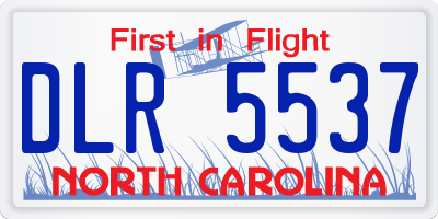 NC license plate DLR5537