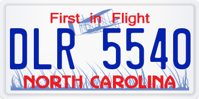 NC license plate DLR5540