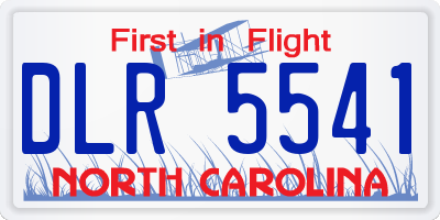 NC license plate DLR5541