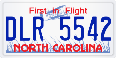 NC license plate DLR5542