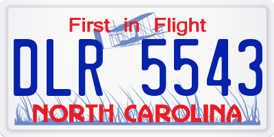 NC license plate DLR5543