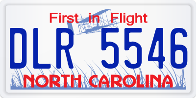 NC license plate DLR5546
