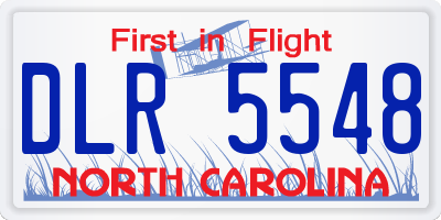 NC license plate DLR5548