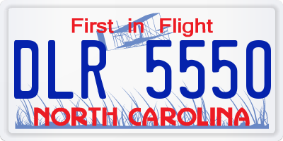 NC license plate DLR5550